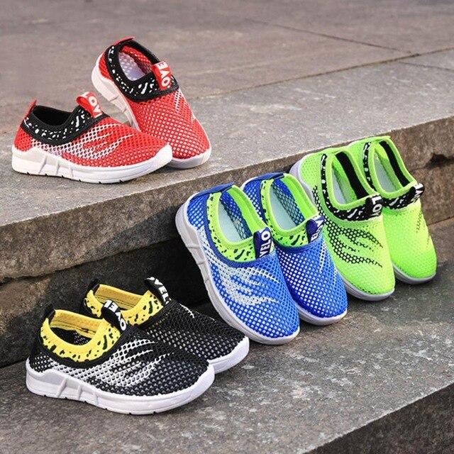 Summer 2020 Children's Sports Net Shoes Spring Boys And Girls Openwork Net Shoes Fashion Mesh Breathable Casual Shoes Rubber New