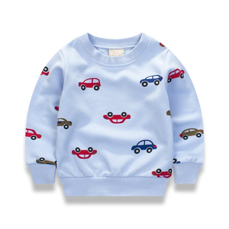 New Cars print Pullover Tee Fall 2017 Autumn Winter Kids Sweatshirt Tops Long Sleeve T-shirt Boys Girls Child Baby 12M2T3T4T6T