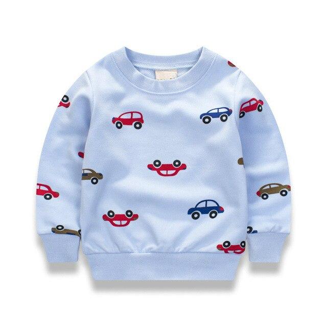 New Cars print Pullover Tee Fall 2017 Autumn Winter Kids Sweatshirt Tops Long Sleeve T-shirt Boys Girls Child Baby 12M2T3T4T6T