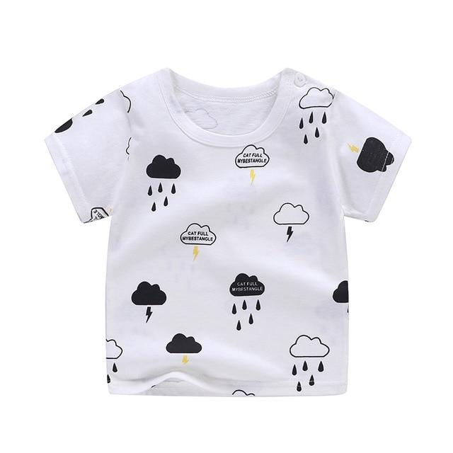 [Unini-yun]Fashion Cotton Spaceship Boys Girls T-Shirts Children Kids Cartoon Print T shirts Baby Child Tops Clothing Tee 6M-7T