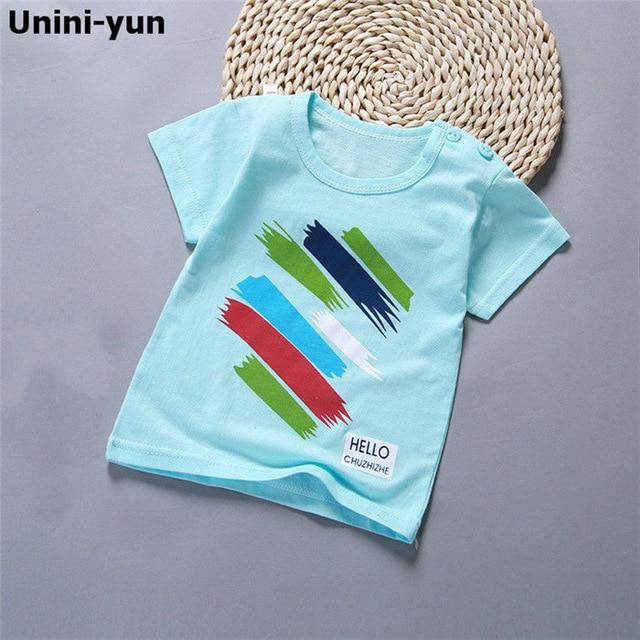 [Unini-yun]Fashion Cotton Spaceship Boys Girls T-Shirts Children Kids Cartoon Print T shirts Baby Child Tops Clothing Tee 6M-7T