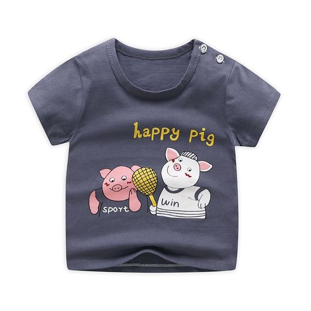 [Unini-yun]Fashion Cotton Spaceship Boys Girls T-Shirts Children Kids Cartoon Print T shirts Baby Child Tops Clothing Tee 6M-7T