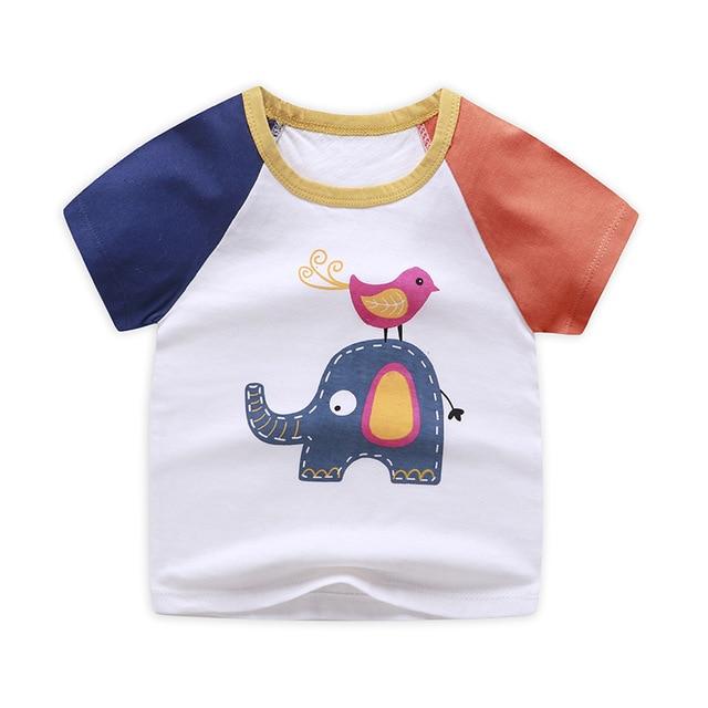 [Unini-yun]Fashion Cotton Spaceship Boys Girls T-Shirts Children Kids Cartoon Print T shirts Baby Child Tops Clothing Tee 6M-7T