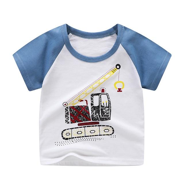 [Unini-yun]Fashion Cotton Spaceship Boys Girls T-Shirts Children Kids Cartoon Print T shirts Baby Child Tops Clothing Tee 6M-7T