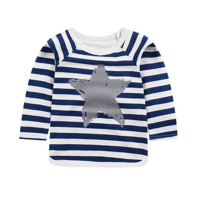 New Arrivel Striped Baby Girls Cotton Long Sleeve T-shirt 12M-8Year Autumn Children Clothing Blouse Tops Boys Long Sleeve Tops