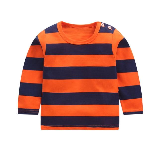 New Arrivel Striped Baby Girls Cotton Long Sleeve T-shirt 12M-8Year Autumn Children Clothing Blouse Tops Boys Long Sleeve Tops