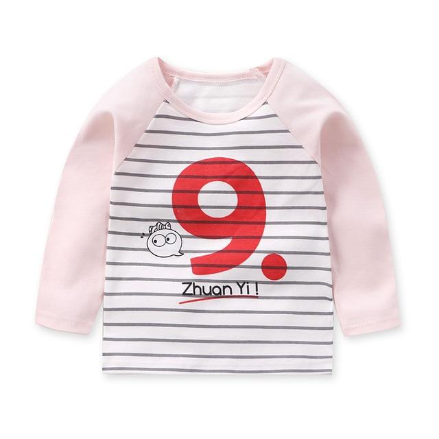New Arrivel Striped Baby Girls Cotton Long Sleeve T-shirt 12M-8Year Autumn Children Clothing Blouse Tops Boys Long Sleeve Tops