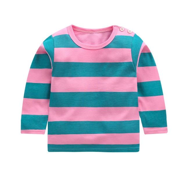 New Arrivel Striped Baby Girls Cotton Long Sleeve T-shirt 12M-8Year Autumn Children Clothing Blouse Tops Boys Long Sleeve Tops