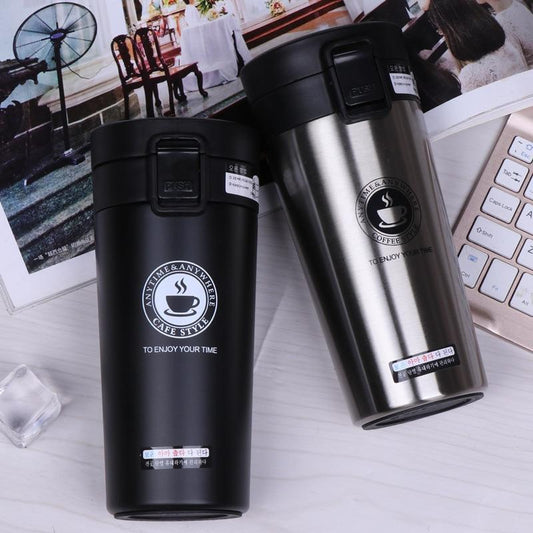 New 380ml Portable Travel Coffee Mug Vacuum Flask Thermo Water Bottle Car Mug Thermocup Stainless Steel  Tumbler Cup#9