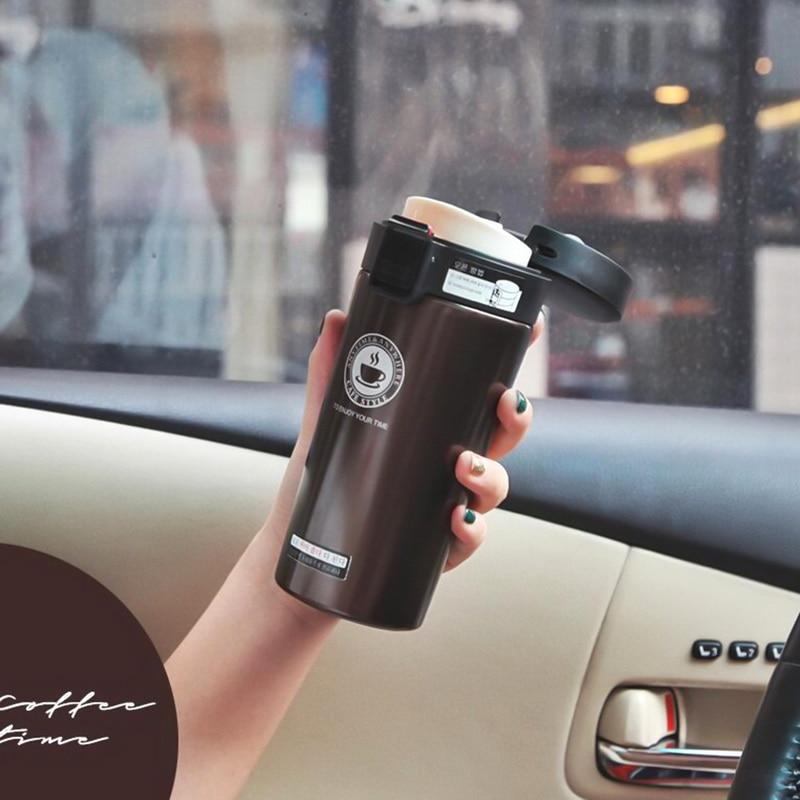New 380ml Portable Travel Coffee Mug Vacuum Flask Thermo Water Bottle Car Mug Thermocup Stainless Steel  Tumbler Cup#9