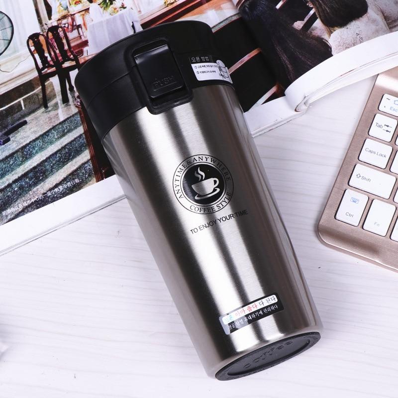 New 380ml Portable Travel Coffee Mug Vacuum Flask Thermo Water Bottle Car Mug Thermocup Stainless Steel  Tumbler Cup#9
